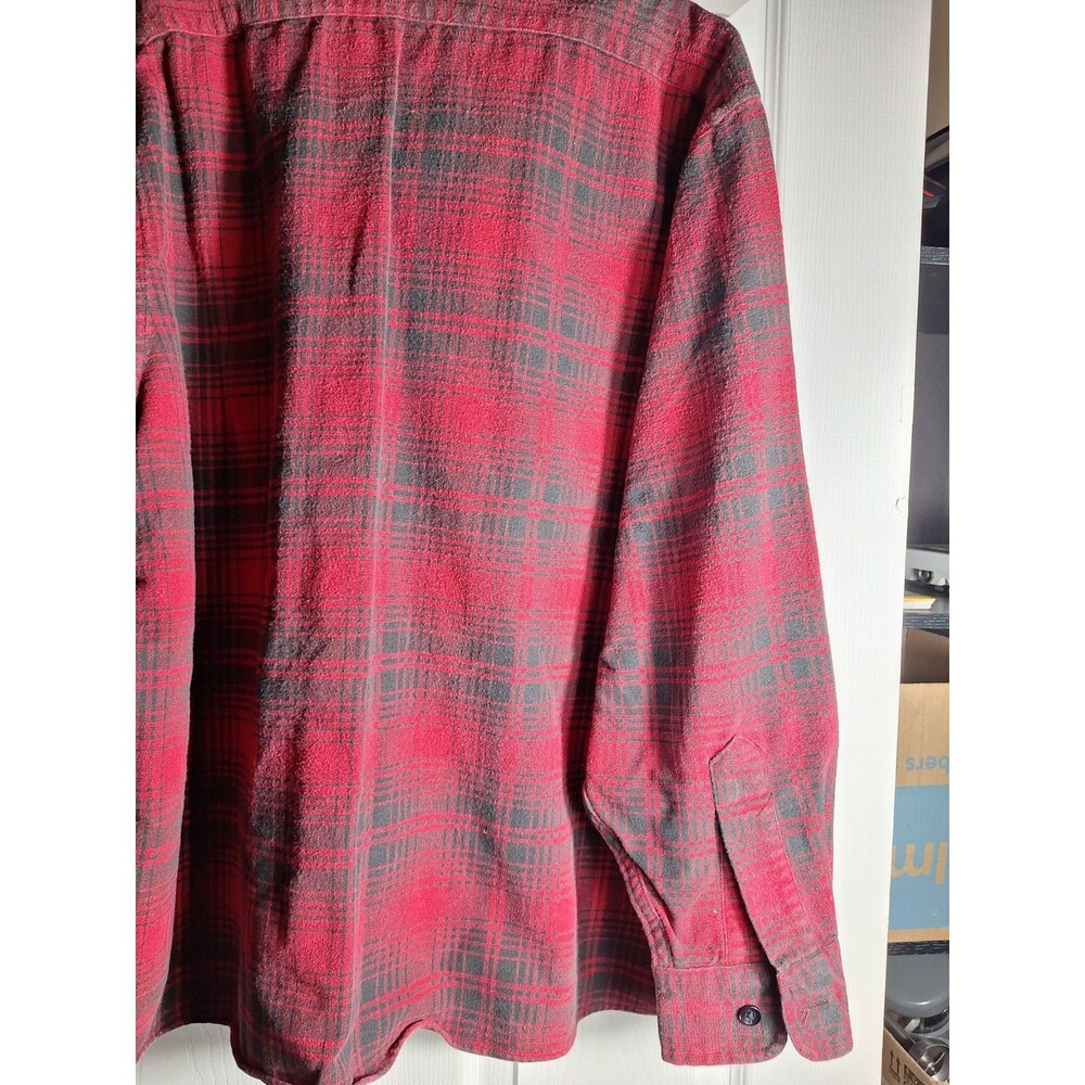 L.L. Bean Womens XL Red Flannel Vintage 90s/80s Button Front Shirt Thick - Picture 13 of 14